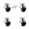 Service Caster 5 Inch Kingpinless Glass Filled Nylon Wheel Swivel Caster Set with Swivel Locks SCC-KP30S520-GFNR-BSL-4 - alternate 1